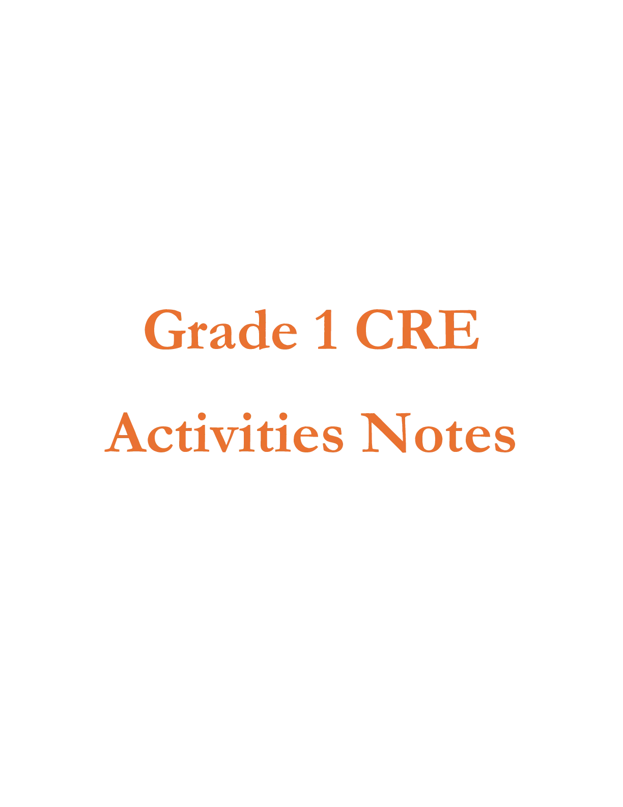 Grade 1 Rationalized CRE Notes Complete for Term 1 2 And — Page 1 Sample