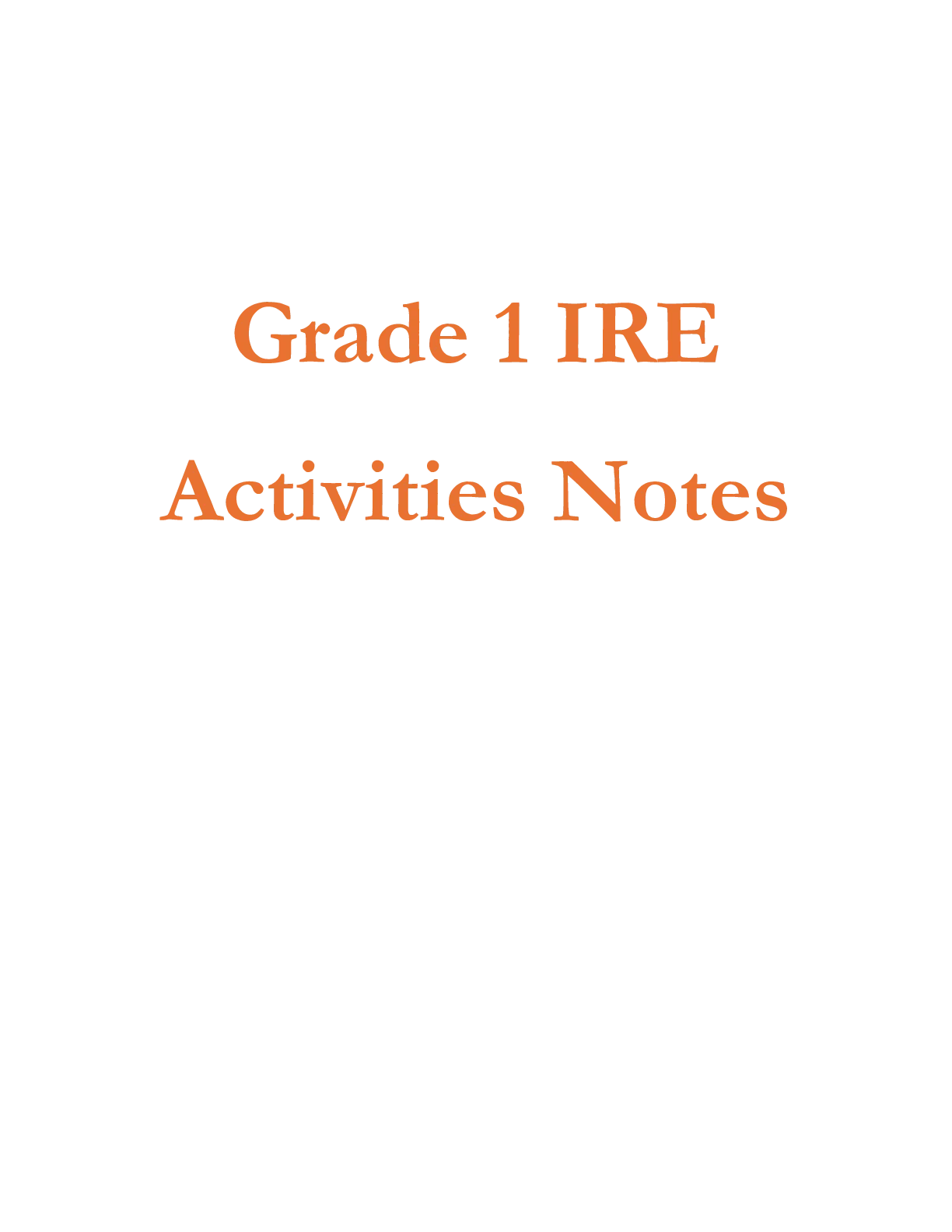 Grade 1 Rationalized IRE Notes Complete for Term 1 2 And — Page 1 Sample