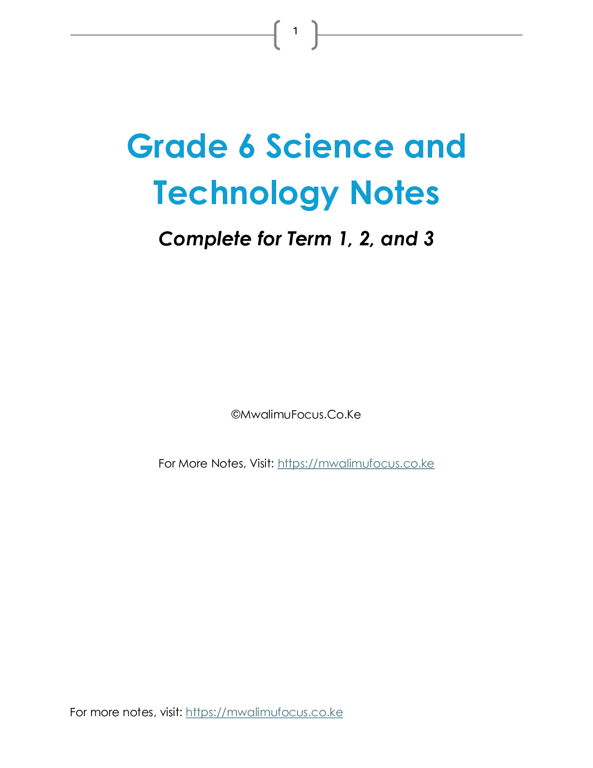 Grade 6 Rationalized Science and Technology Notes Complete for Term 1 2 And — Page 1 Sample