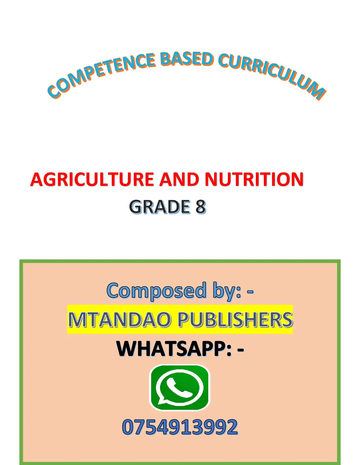 Agriculture and Nutrition Grade 8 — Page 1 Sample