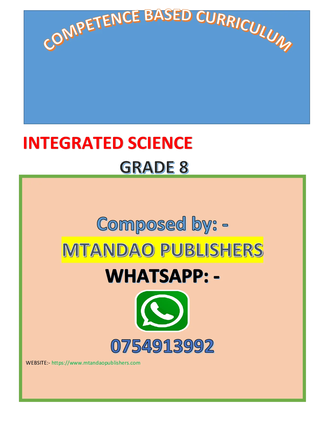 Integrated Science Grade 8 — Page 1 Sample