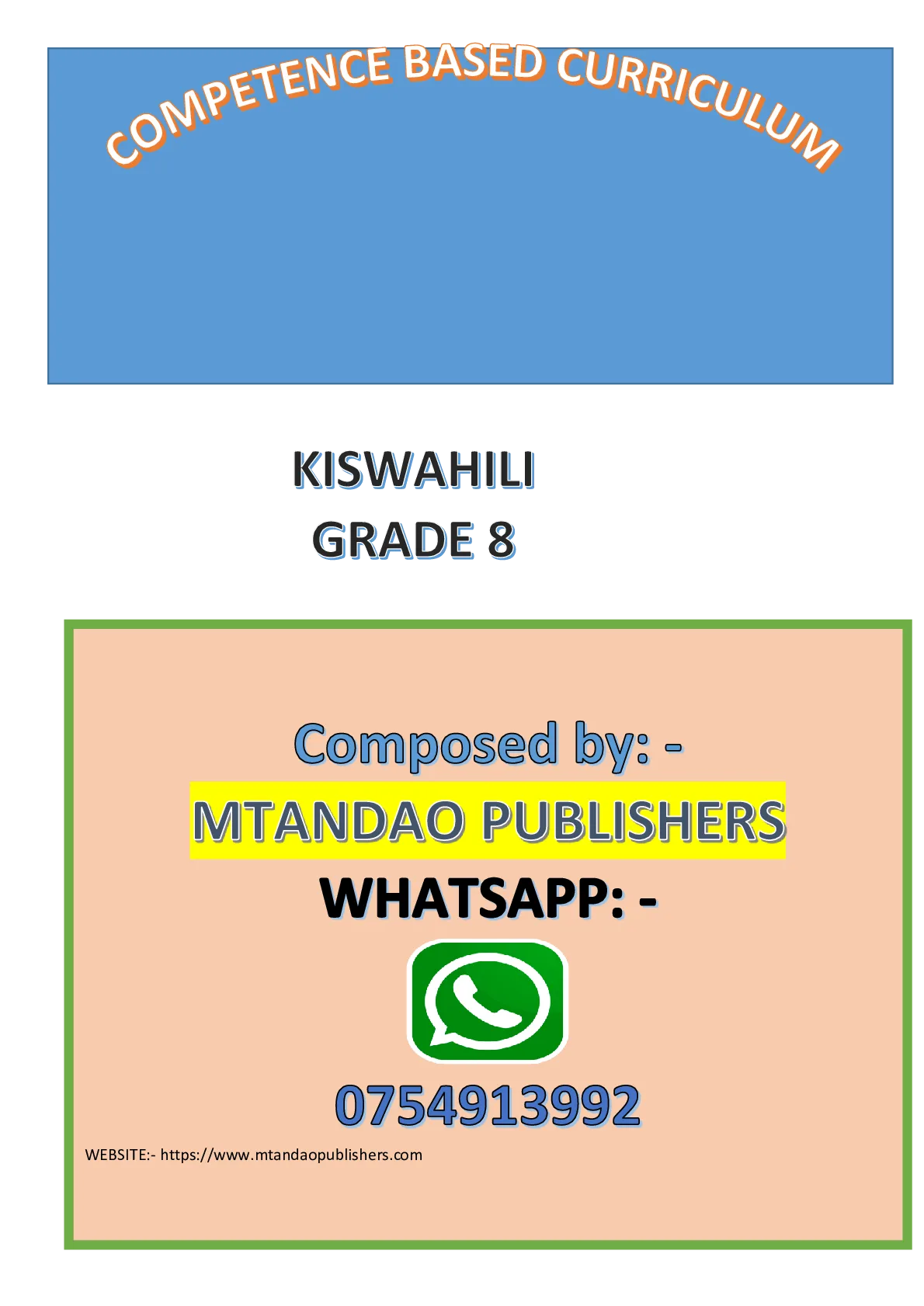 Kiswahili Grade 8 — Page 1 Sample