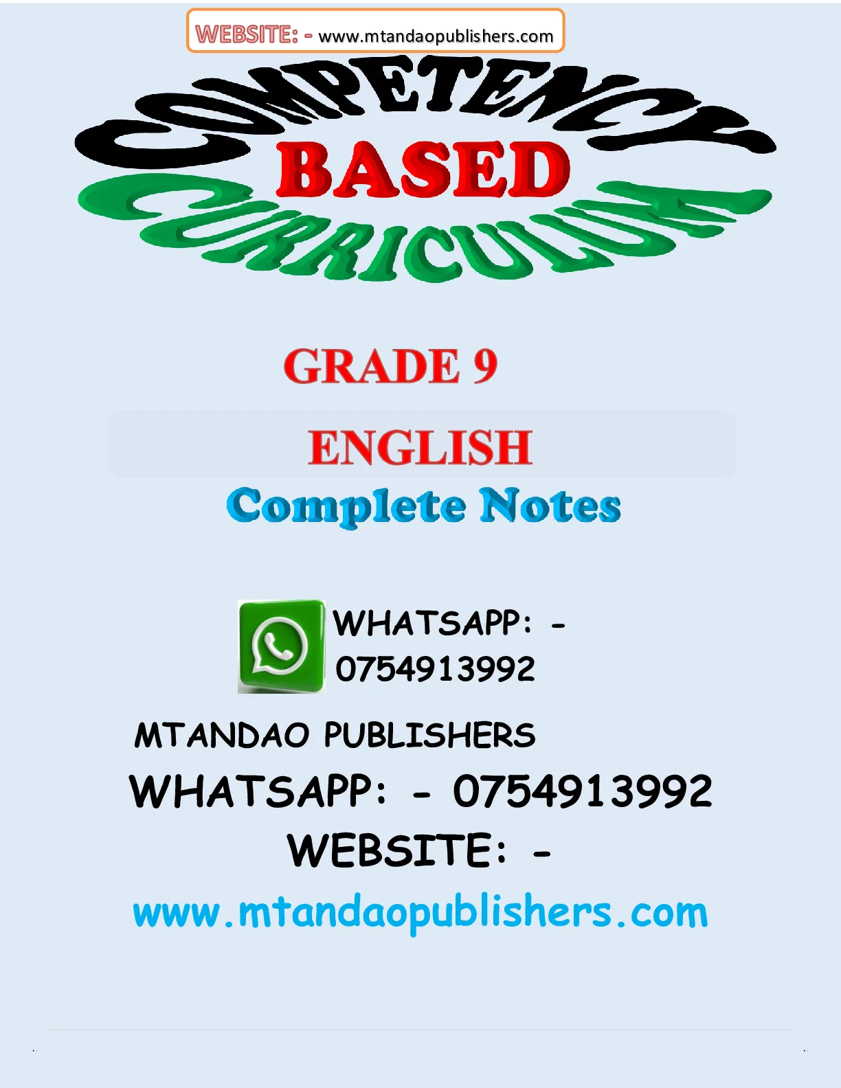 Grade 9 English Rationalized Notes — Page 1 Sample